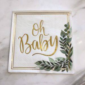 “Oh Baby” Gold Foil 5” Napkins (50)